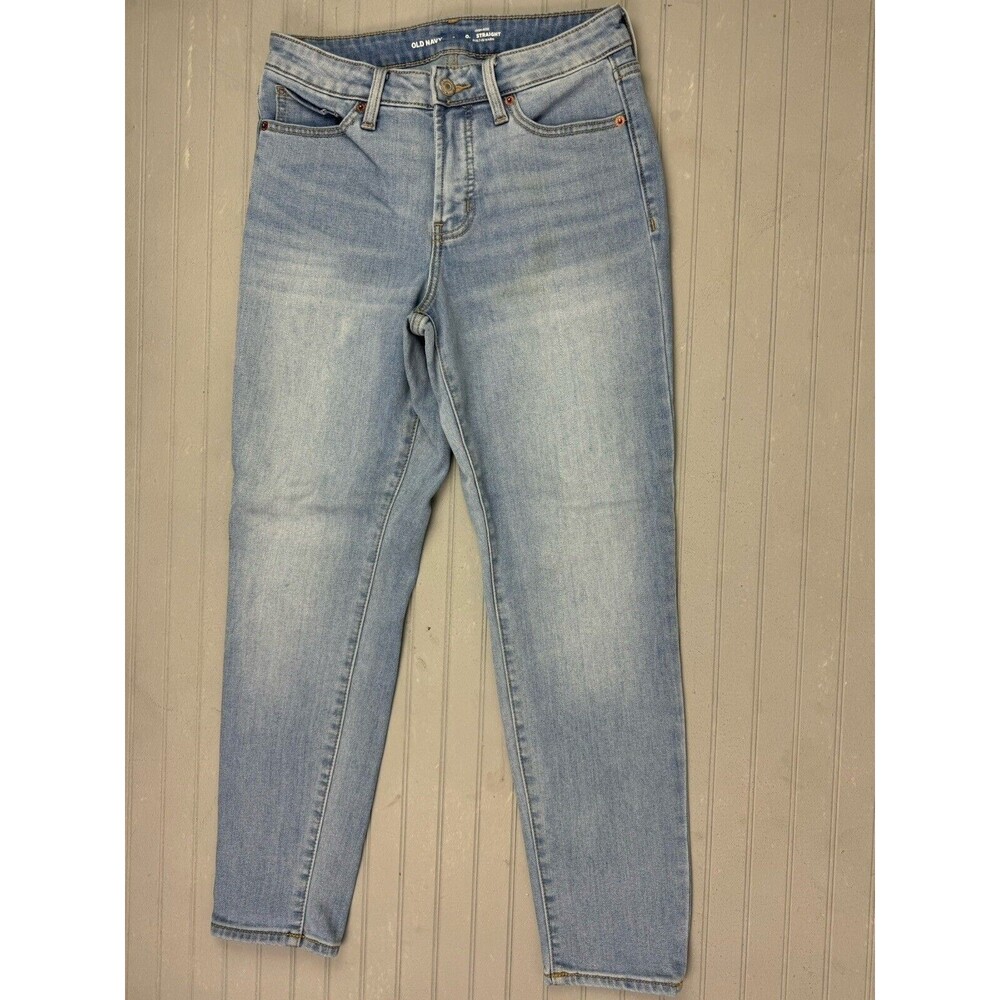 Old Navy Size 2 Womens Jeans OG Straight Med Wash Stretch High Rise